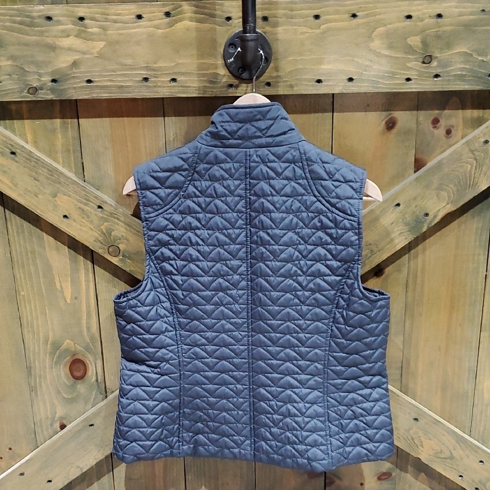 Black Rivet Blue Quilted Vest Lightweight Sleeveless - Picture 6 of 8